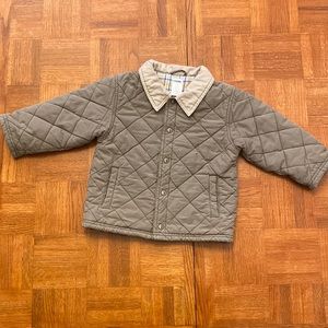 Gymboree Quilted Puffer Jacket in Olive and Beige